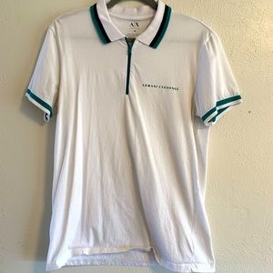 Armani Exchange Striped Collar/Cuff Polo